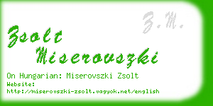 zsolt miserovszki business card